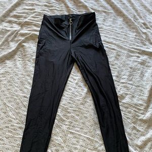 Fashion Nova Black Leggings with Zipper detailing